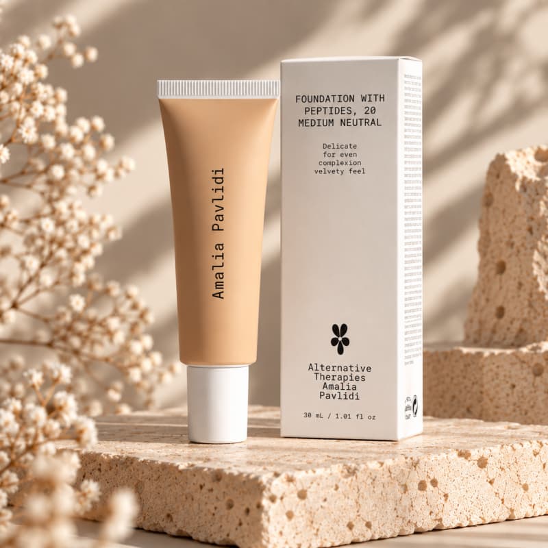 Πιστοποιημένο Φυσικό Foundation με Πεπτίδια – 20 Medium Neutral